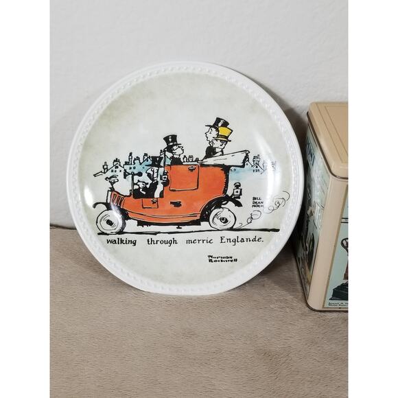 Norman Rockwell Wall Decor Plate & Tin Box Saturday Evening Post x2 - Picture 2 of 10